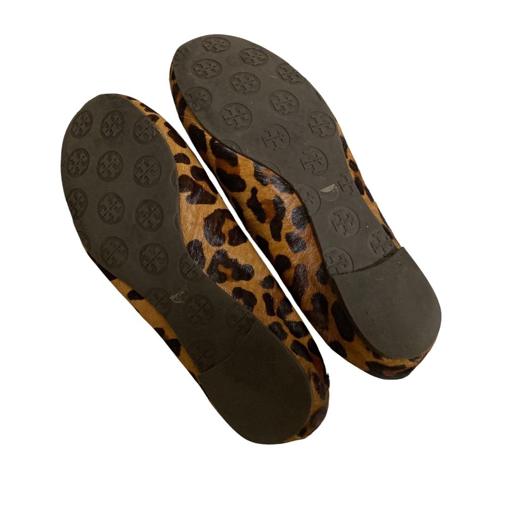 良品 TORY BURCH トリーバーチ ハラコ レオパード柄 フラットシューズ
