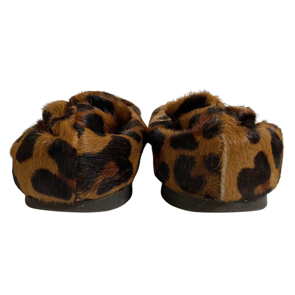 良品 TORY BURCH トリーバーチ ハラコ レオパード柄 フラットシューズ