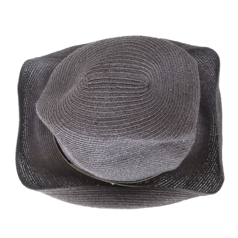 未使用 mature ha. マチュアーハ BOXED HAT 麦わら帽子 ブラック