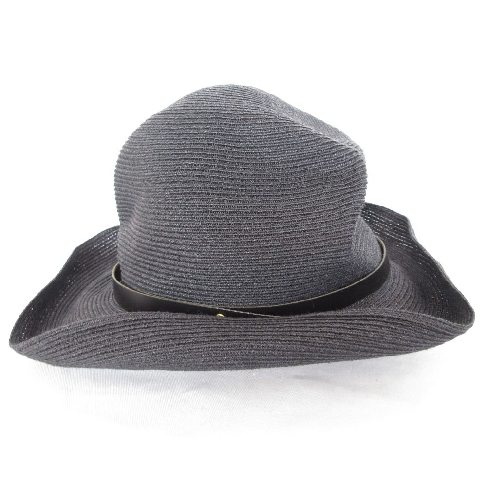 未使用 mature ha. マチュアーハ BOXED HAT 麦わら帽子 ブラック