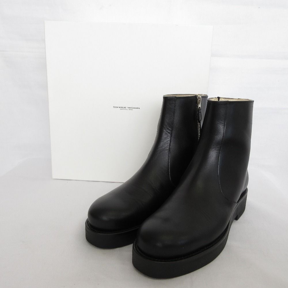 ❀美品 TOSHINOSUKE TAKEGAHARA ショートブーツ 24cm 新品同様 TOSHINOSUKE TAKEGAHARA トシノスケ タケガハラ HARDNESS 50