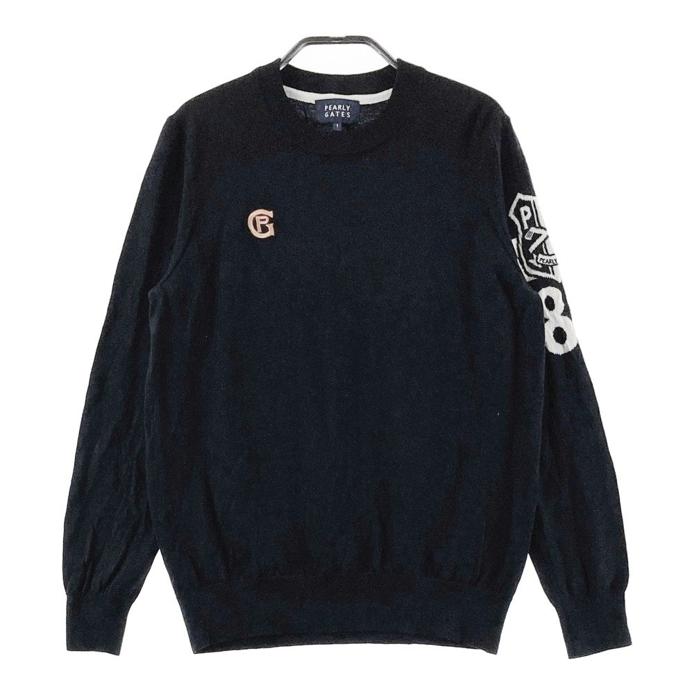 サイズ：1 PEARLY GATES パーリーゲイツ 長袖 ニットセーター ブラック