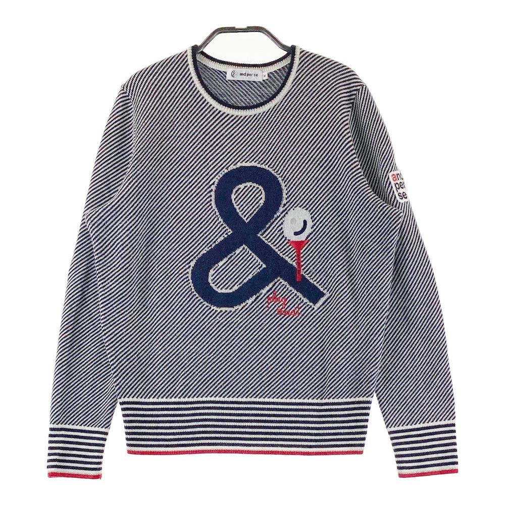 サイズ：M AND PER SE アンパスィ ニットセーター ウール混 ボーダー柄