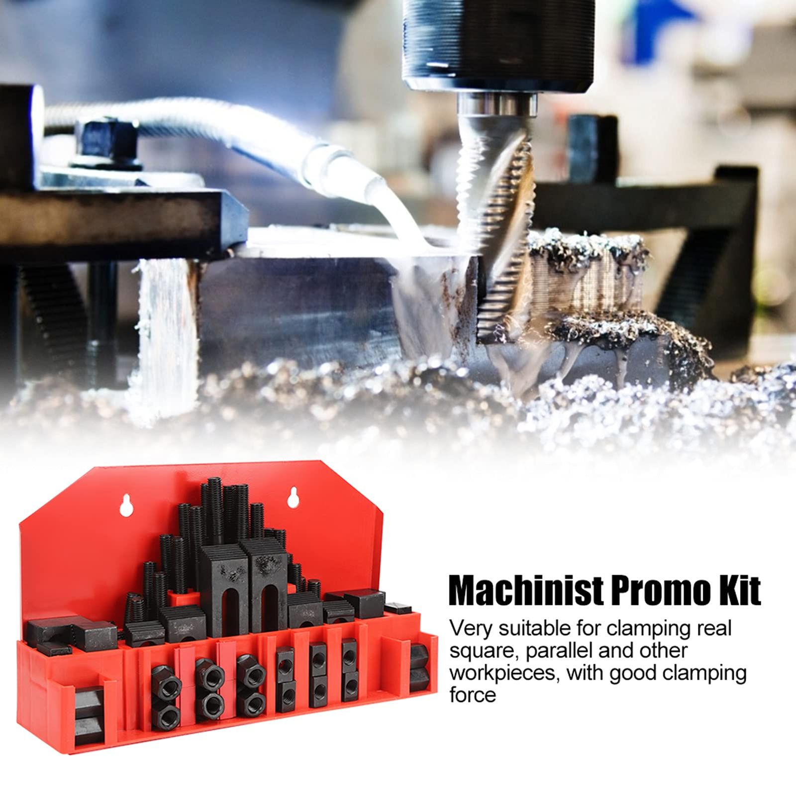 58 個クランプセット工作機械金型旋盤加工フライス掘削ジグプレート固定鋼