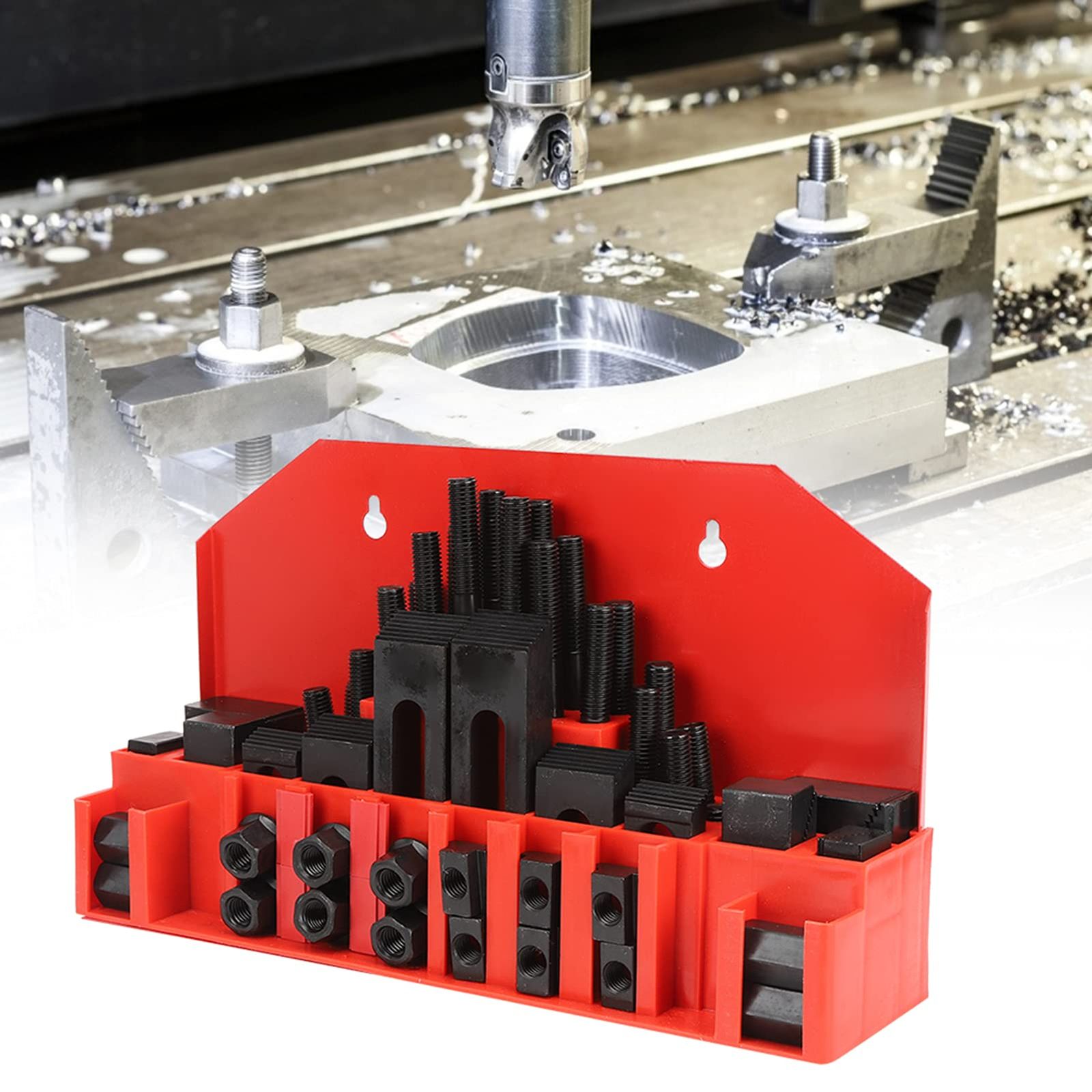  58 個クランプセット工作機械金型旋盤加工フライス掘削ジグプレート固定鋼 T スロット M 12 金属 スロットクランプキット 切削工具 切削 切断 穴あけ