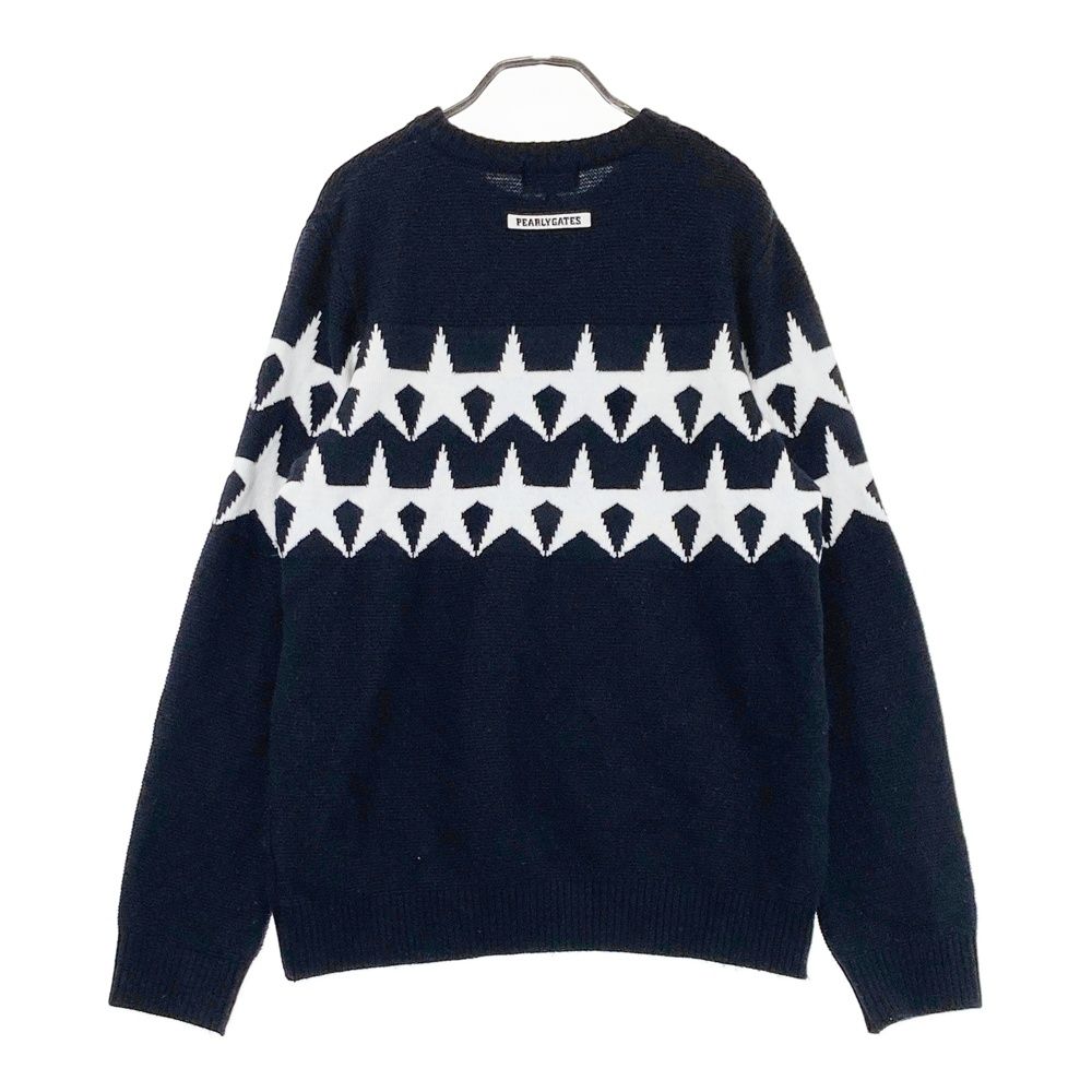 サイズ：5 PEARLY GATES パーリーゲイツ ニットセーター ウール混 星柄