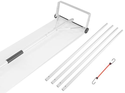 スノーレーキ 雪庇落とし 屋根雪下ろし機 雪かき用 屋根 伸縮 1.48 m~6.1 m 調節 新型キャスター 組み立てが簡単 安全 軽量 アルミ製 PE製の除雪シート付き 089 c 7577