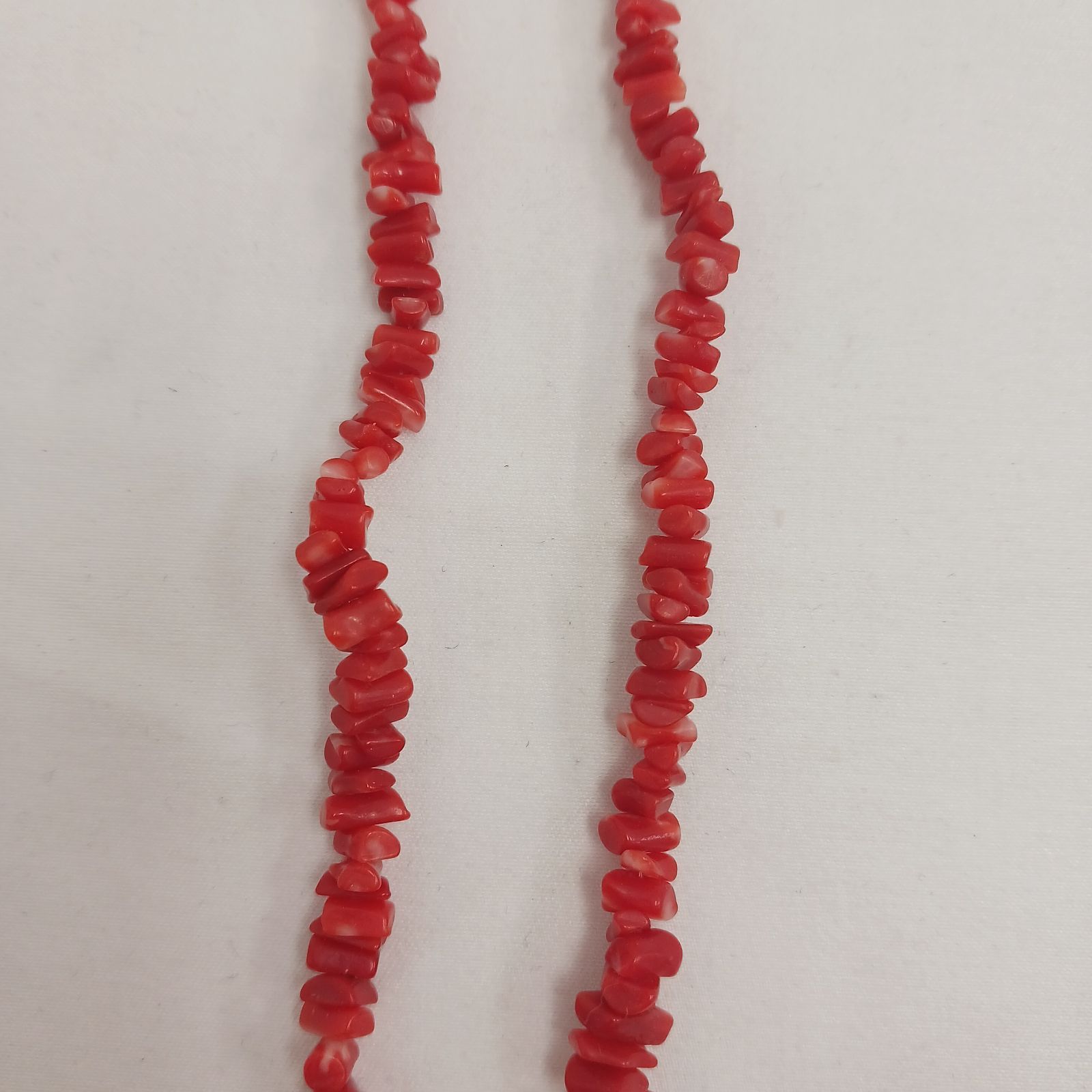 中古美品】天然赤珊瑚 ネックレス 本珊瑚 シルバー金具 全長約40cm