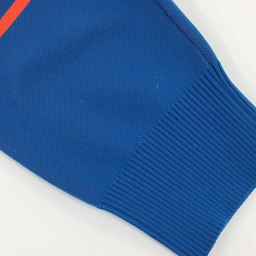 美品】ジーフォア セーター ブルー×蛍光オレンジ 立体ロゴ ニット