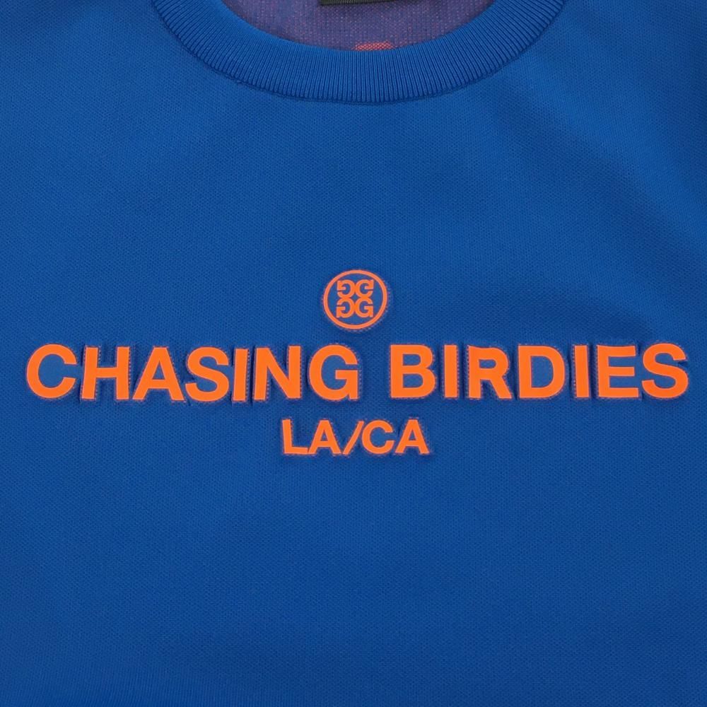 美品】ジーフォア セーター ブルー×蛍光オレンジ 立体ロゴ ニット