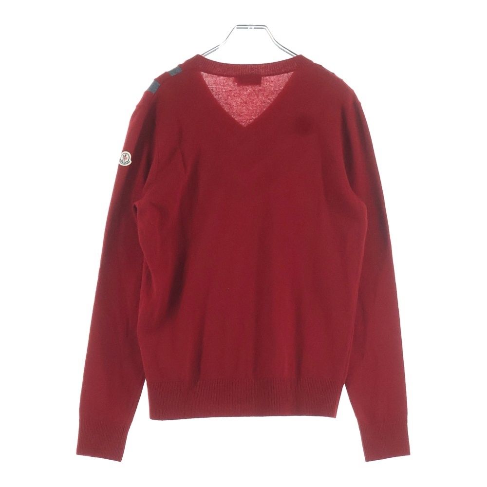 MONCLER (モンクレール) Vネック ニットセーター ウール レッド