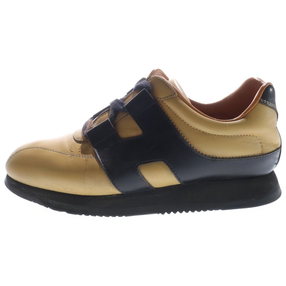 HERMES (エルメス) Hロゴ レザー レースアップ ローカットシューズ