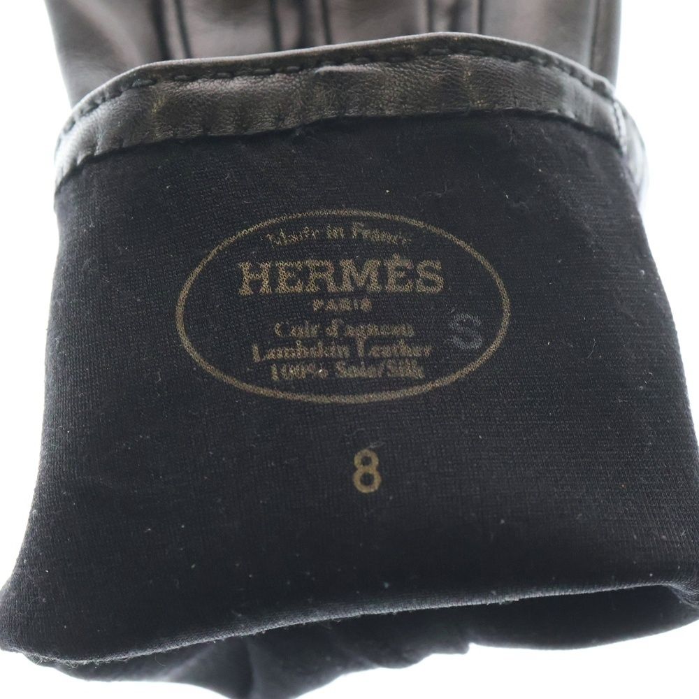 HERMES (エルメス) コリエドシアン ラムスキン レザー グローブ 手袋