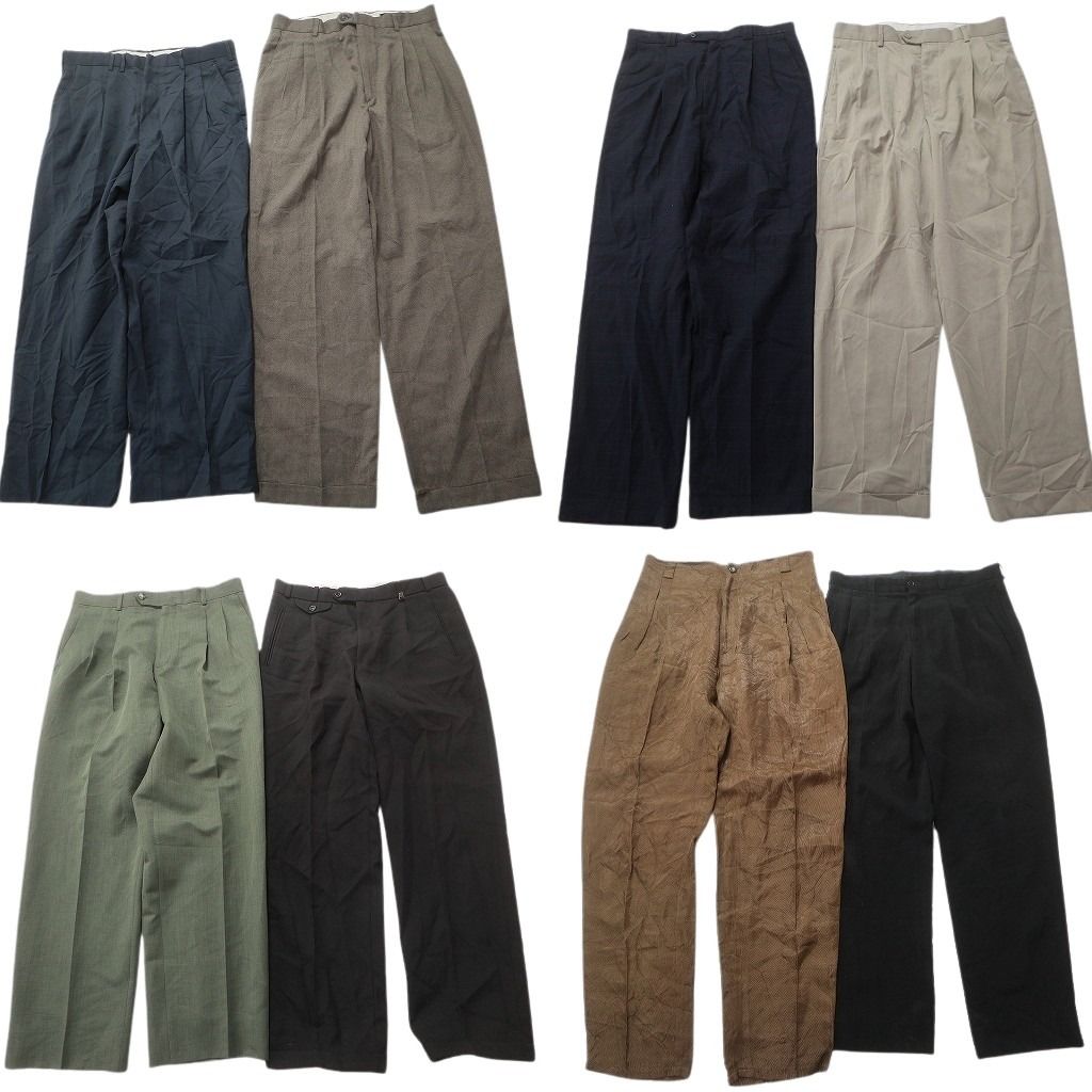 古着卸 まとめ売り スラックス パンツ 8枚セット (メンズ 32