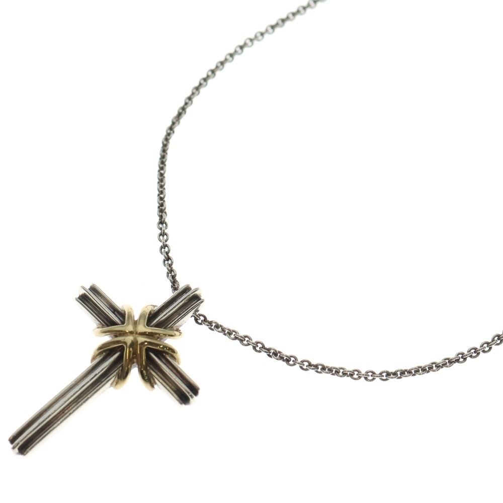 Tiffany & Co. K18 SILVER コンビ ネックレス TIFFANY & Co. (ティファニー) シグネチャー クロスネックレス コンビ