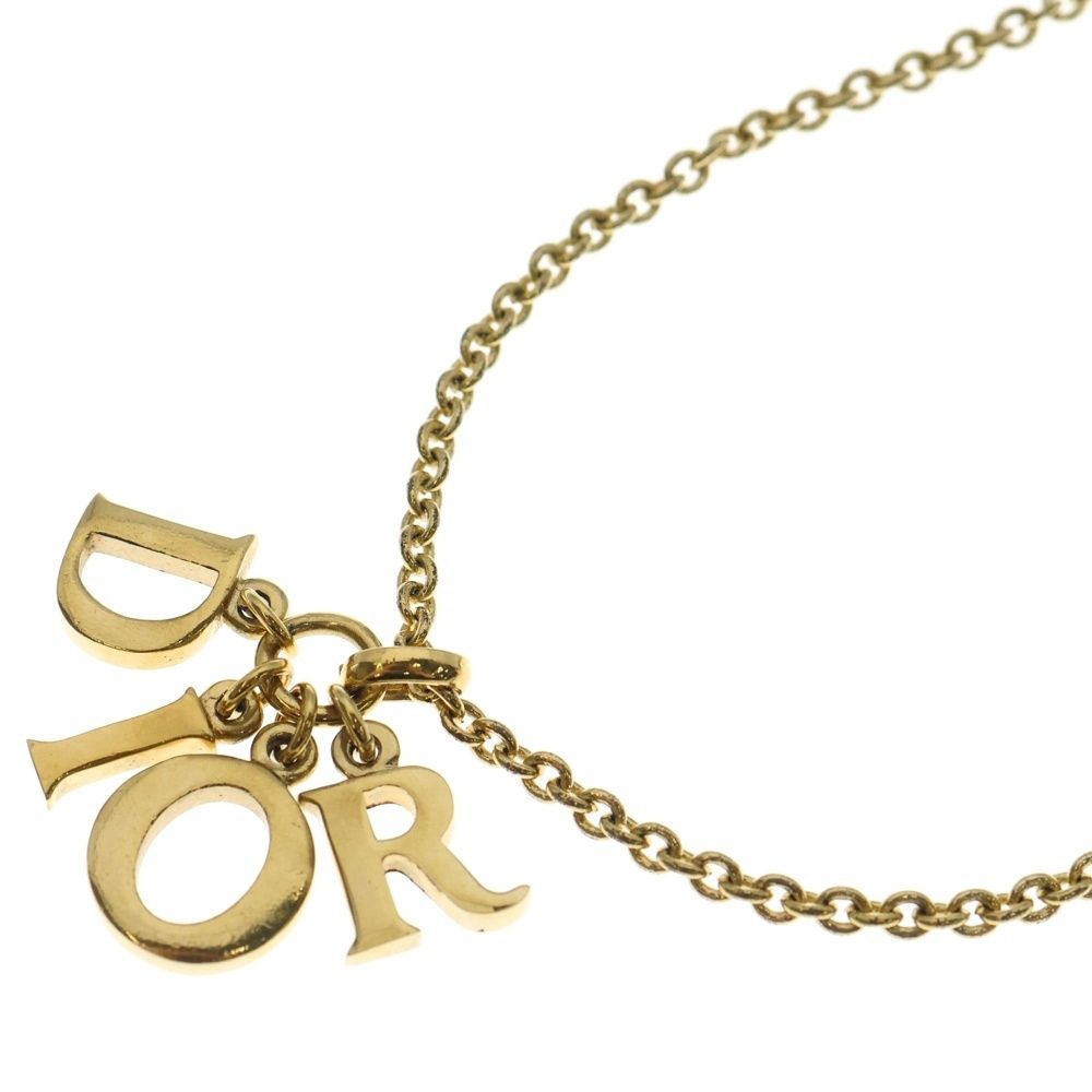 Christian Dior旧ロゴメッキゴールド ペンダントチェーンネックレス Christian Dior クリスチャンディオール ロゴ 喜平 ロングチェーン