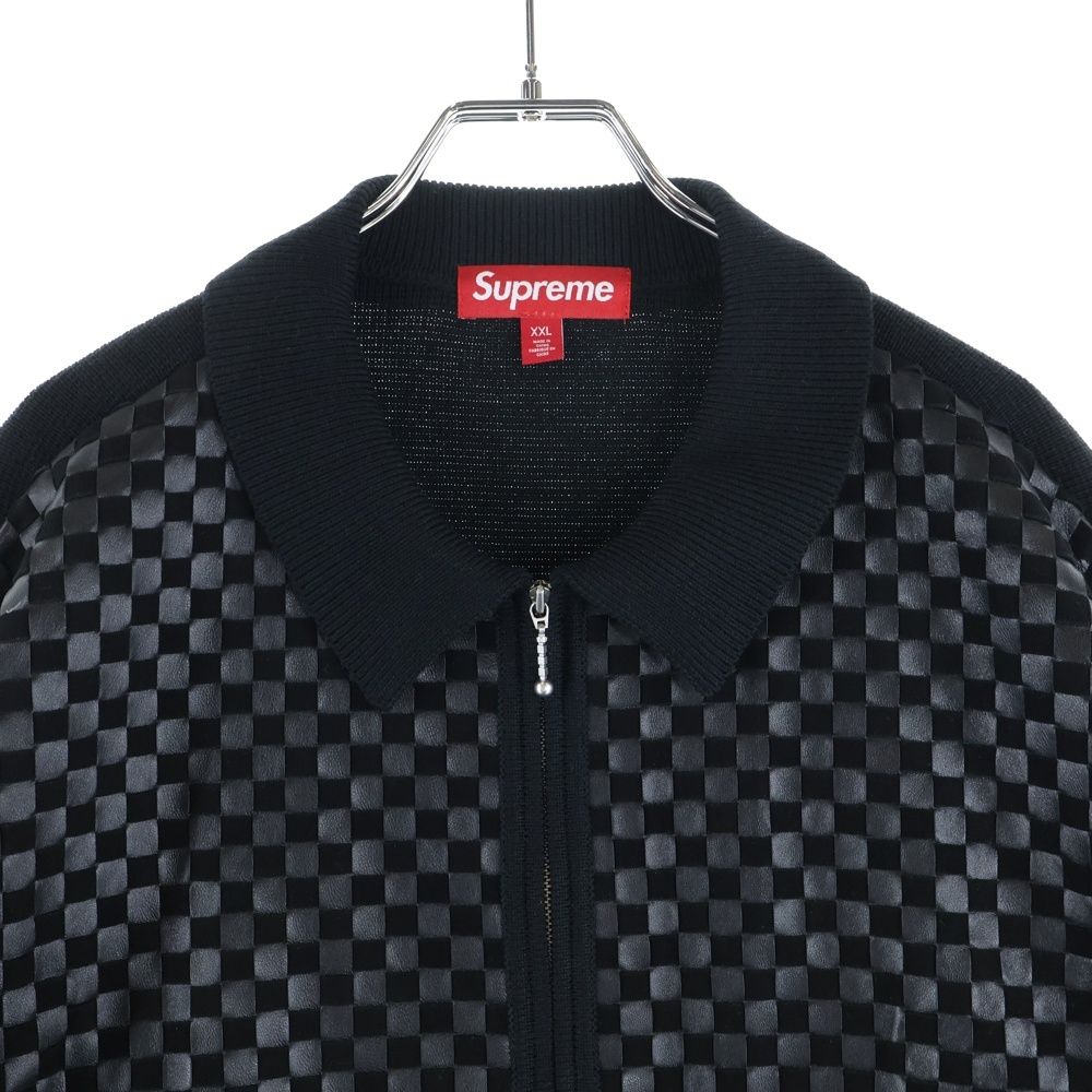 SUPREME (シュプリーム) 24AW Woven Leather Zip Up Cardigan ウーブン