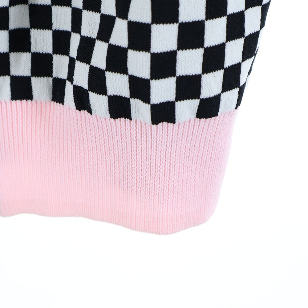 LOVE MOSCHINO ラブ モスキーノ スリーブレスジャケット LOVE MOSCHINO (ラブモスキーノ) ブロックチェック ジップアップ