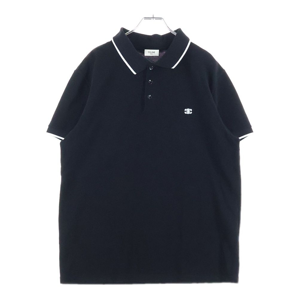 CELINE ブラック ポロシャツ 半袖 中古・古着通販】CELINE (セリーヌ) 20SS シグネチャー付クラシック