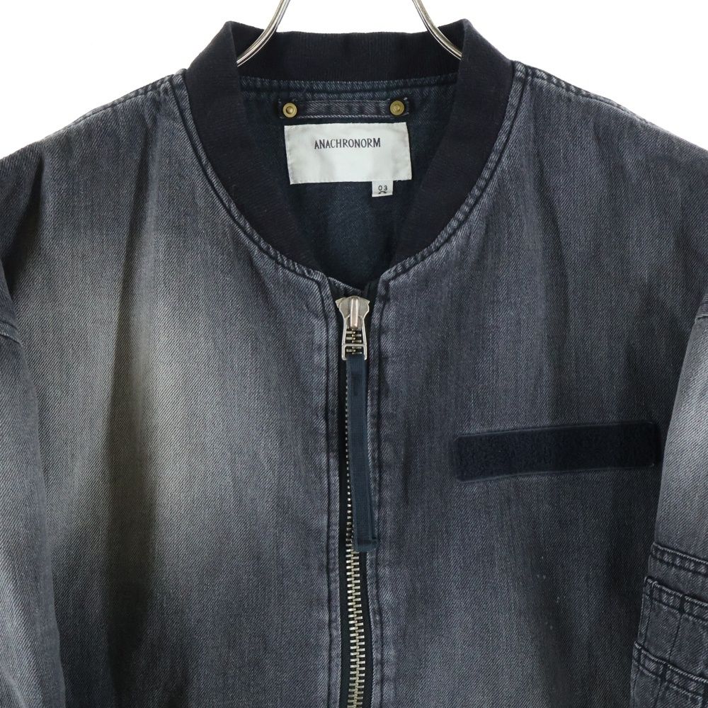 anachronorm (アナクローム) AGING DUAL DENIM MA-1 BLACK デニム生地