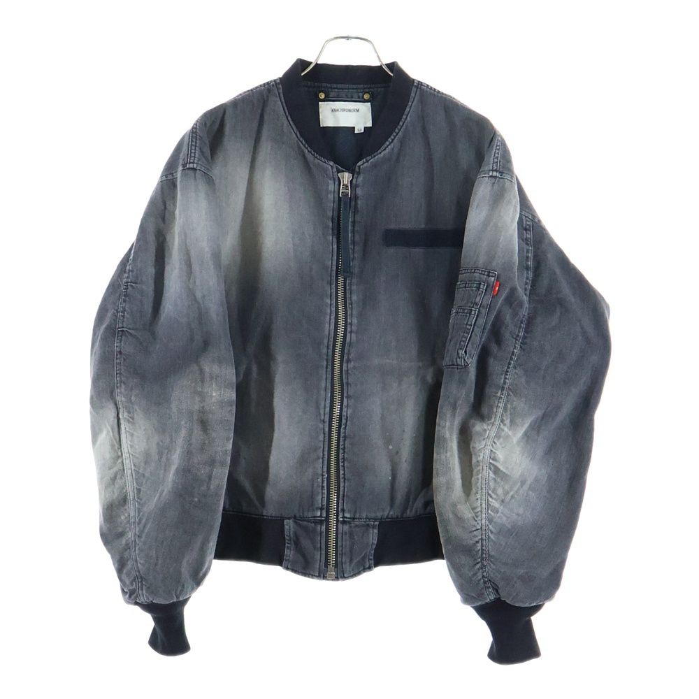 anachronorm (アナクローム) AGING DUAL DENIM MA-1 BLACK デニム生地