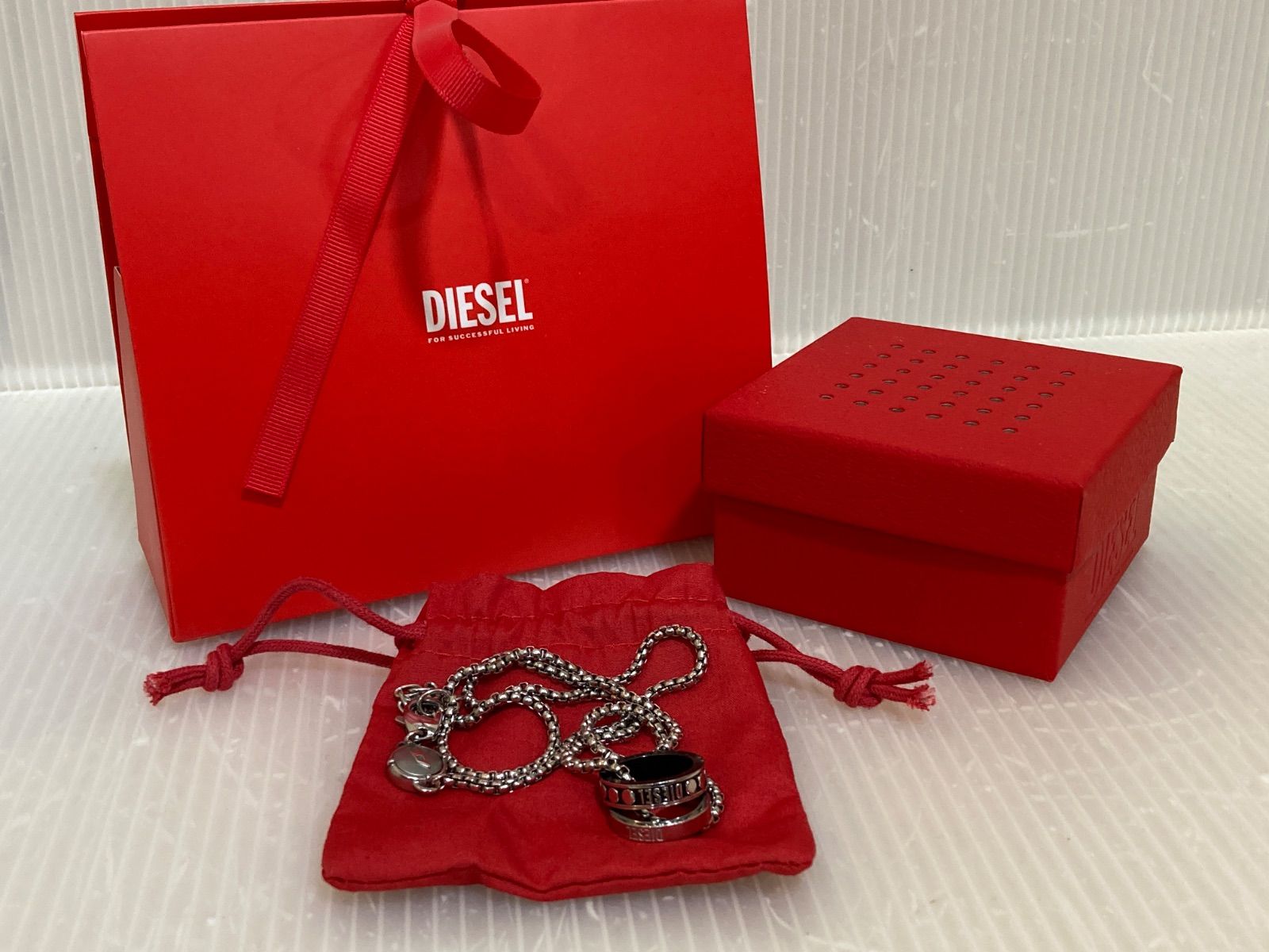 店頭同時販売品〉DIESEL ディーゼル ネックレス ダブルリング - メルカリ
