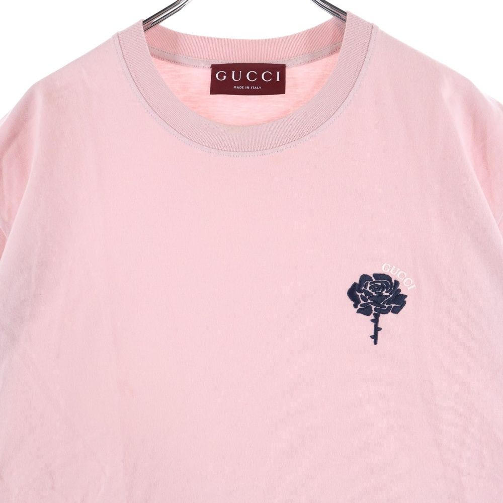 GUCCI (グッチ) 胸エンブロイダリーデザイン クルーネック カットソー