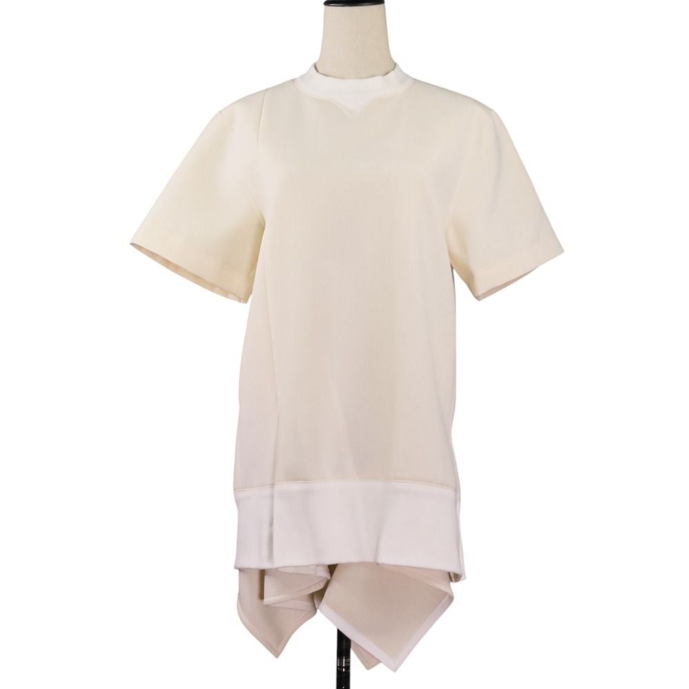 美品 24SS sacai サカイ Suiting Bonding Pullover ス―チングボンディング プルオーバー カットソー 24-07038 サイズ1 ホワイト レディース 古着 中古 USED 美品 24SS sacai サカイ Suiting Bonding Pullover ス―チング