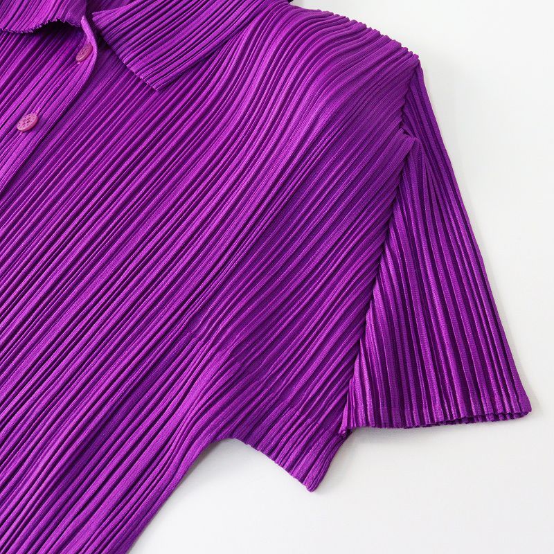 プリーツプリーズ　イッセイミヤケ　半袖　トップス　淡い紫　サイズ3 PLEATS PLEASE ISSEY MIYAKE/プリーツプリーズ イッセイミヤケ