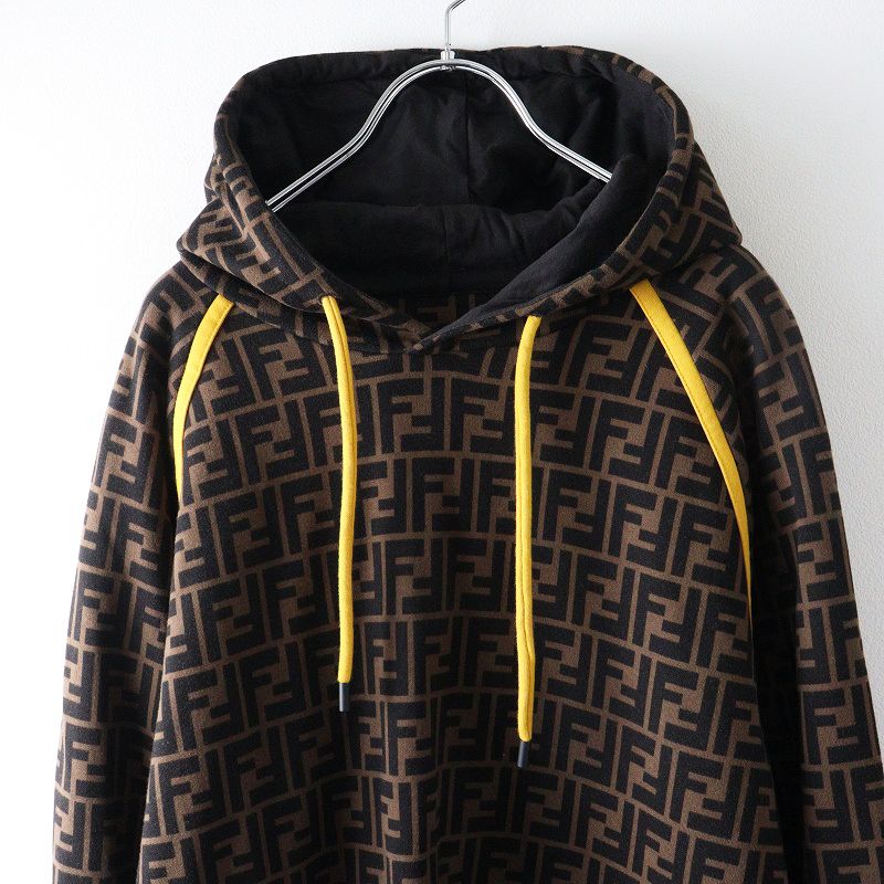 メンズ 良品 JPタグ 2019年 フェンディ FENDI ズッカ柄 配色トリミング