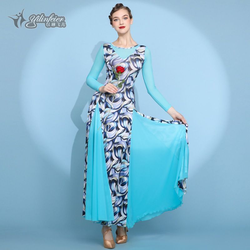 新品未使用】波の香り 新作 モダンダンス ワンピース 社交ダンス