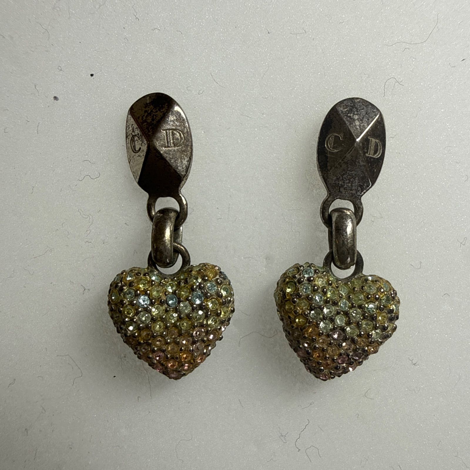 Christian Dior クリスチャンディオール ラインストーン付きハート