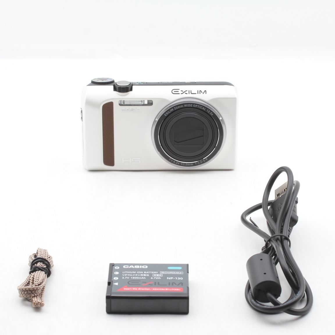 美品】CASIO カシオ コンパクトデジタルカメラ EX-ZR400 ホワイトJS129