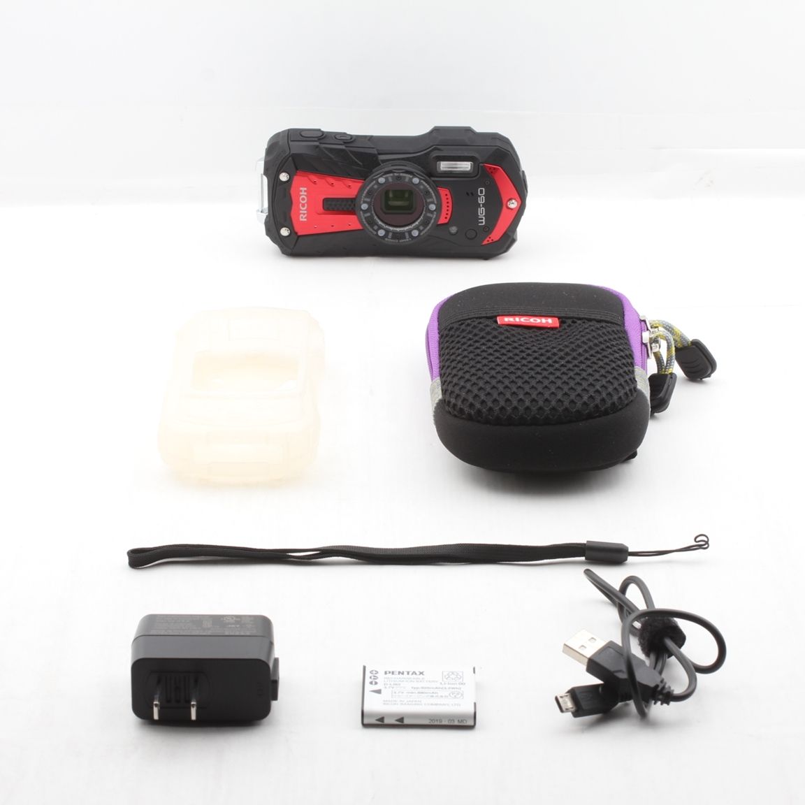 ほぼ新品】RICOH リコー WG-60 レッド 本格防水デジタルカメラJS129