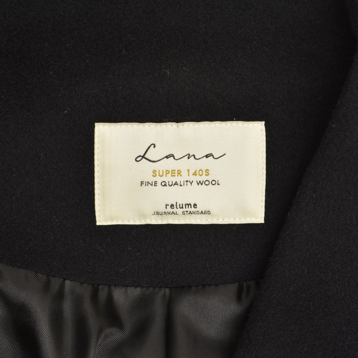 【新品未使用】 ジャーナルスタンダードレリューム　LANA WOOL 140 JOURNALSTANDARDrelume】LANA WOOL 140 別注 ノーカラーVネックコート
