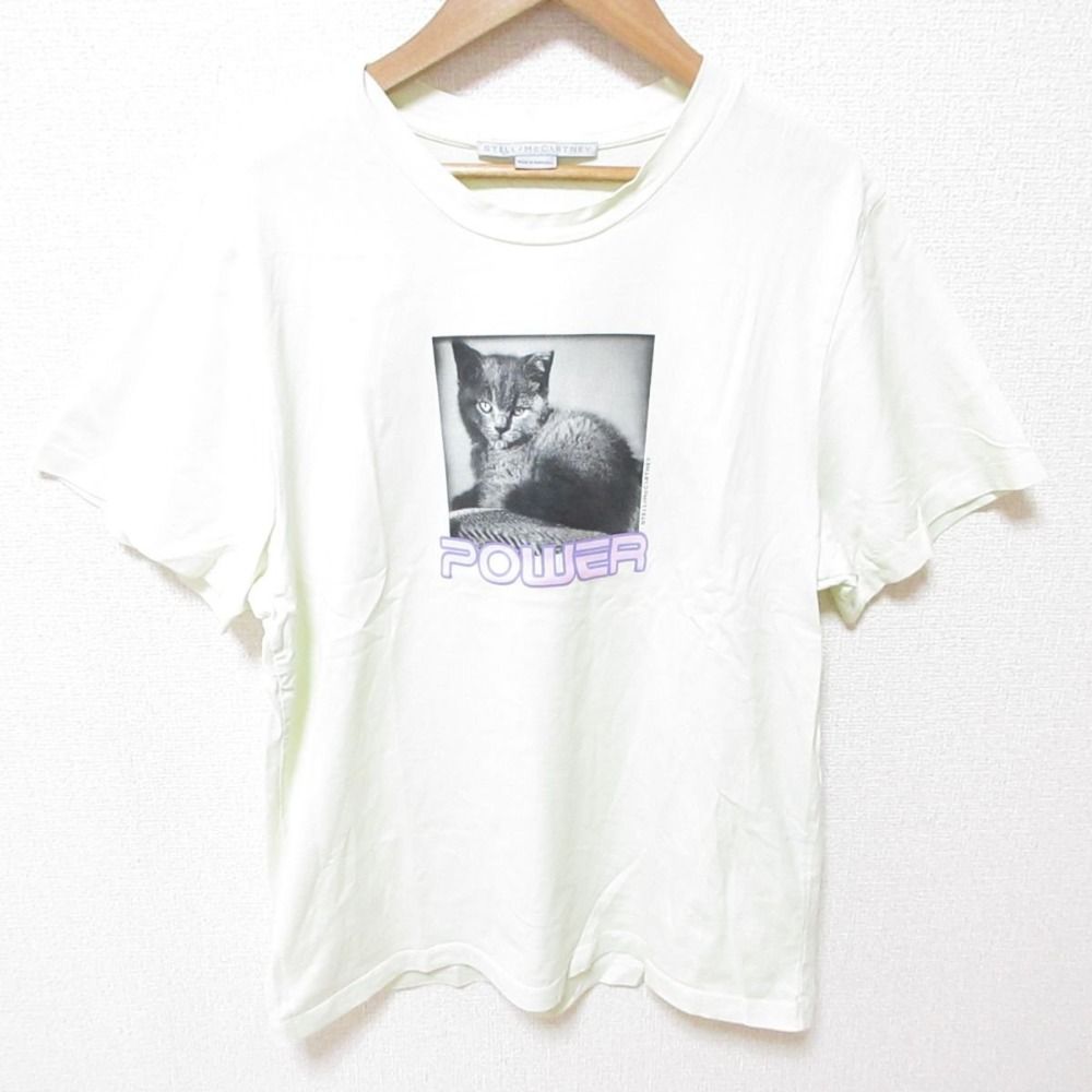 美品 STELLA McCARTNEY ステラマッカートニー 2023年製 キャットパワー Tシャツ 半袖 カットソー 6J01583SPX82 XXS ライトグリーン レディース 古着 中古 USED 美品 STELLA McCARTNEY ステラマッカートニー 2023年製 キャットパワー