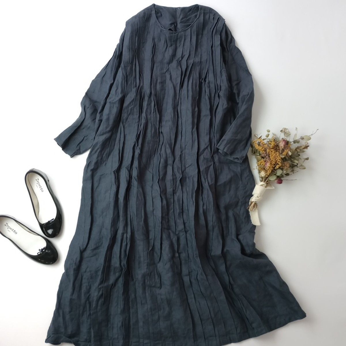 08Mab ゼロハチマブ ナチュラン取扱い 14番手 リネン ピンタック