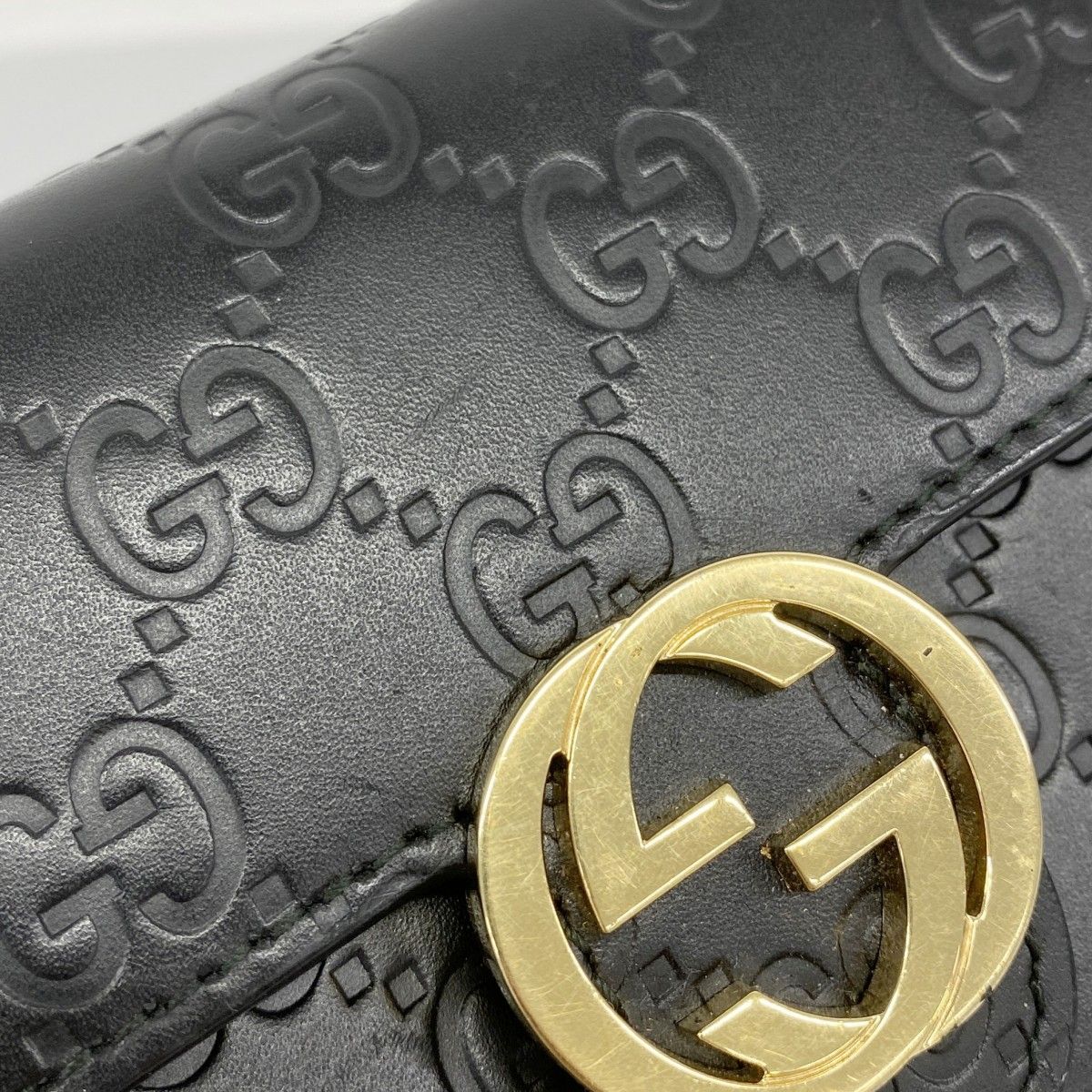 専用です❣️購入しないでください❣️GUCCIグッチシマ レザー6連 6ad4111】グッチ 長財布 グッチシマ 369663 レザー ブラック ゴールド
