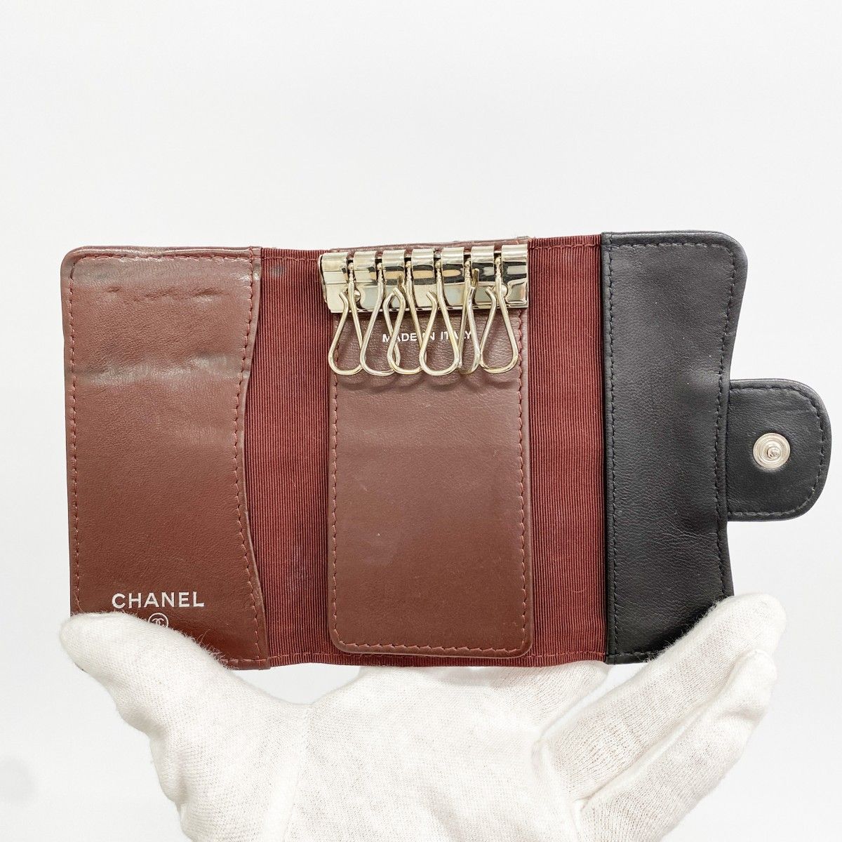 CHANEL キーリング　キーケース　マトラッセ　ラムスキン　カードケース マトラッセ シャネル キーケース レディース 4連 クラシック ブラック