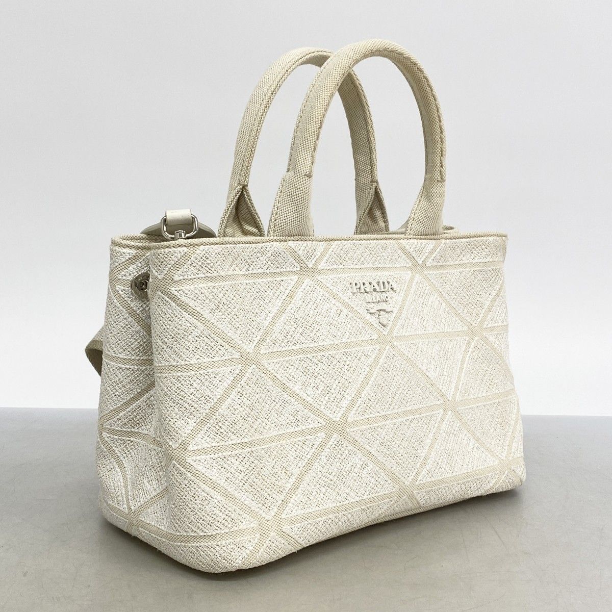 6ad4159-k-r】プラダ トートバッグ カナパ キャンバス ホワイト