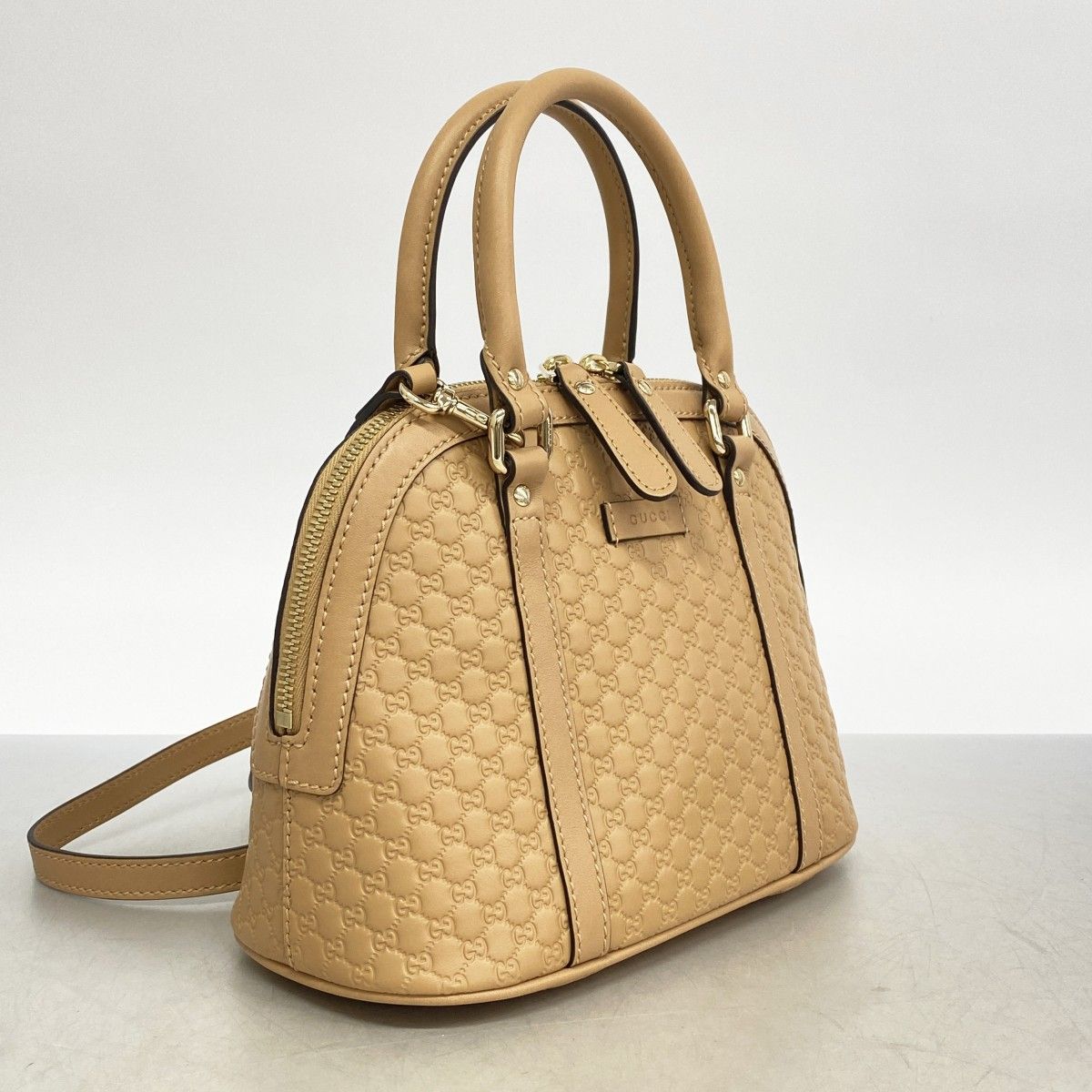 6ad4183-r】グッチ ハンドバッグ マイクログッチシマ 449654 レザー