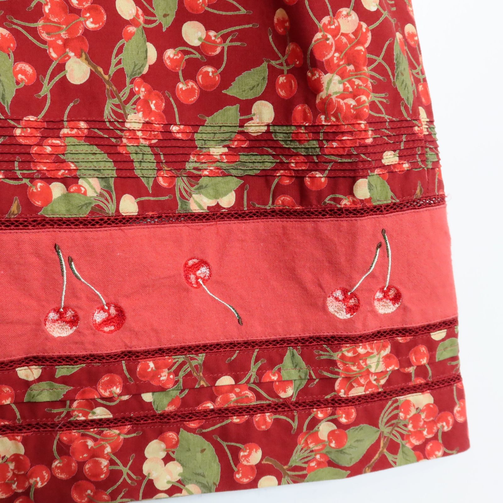 美品】ピンクハウス☆零れ落ちるたっぷりチェリーpt♪裾の繊細