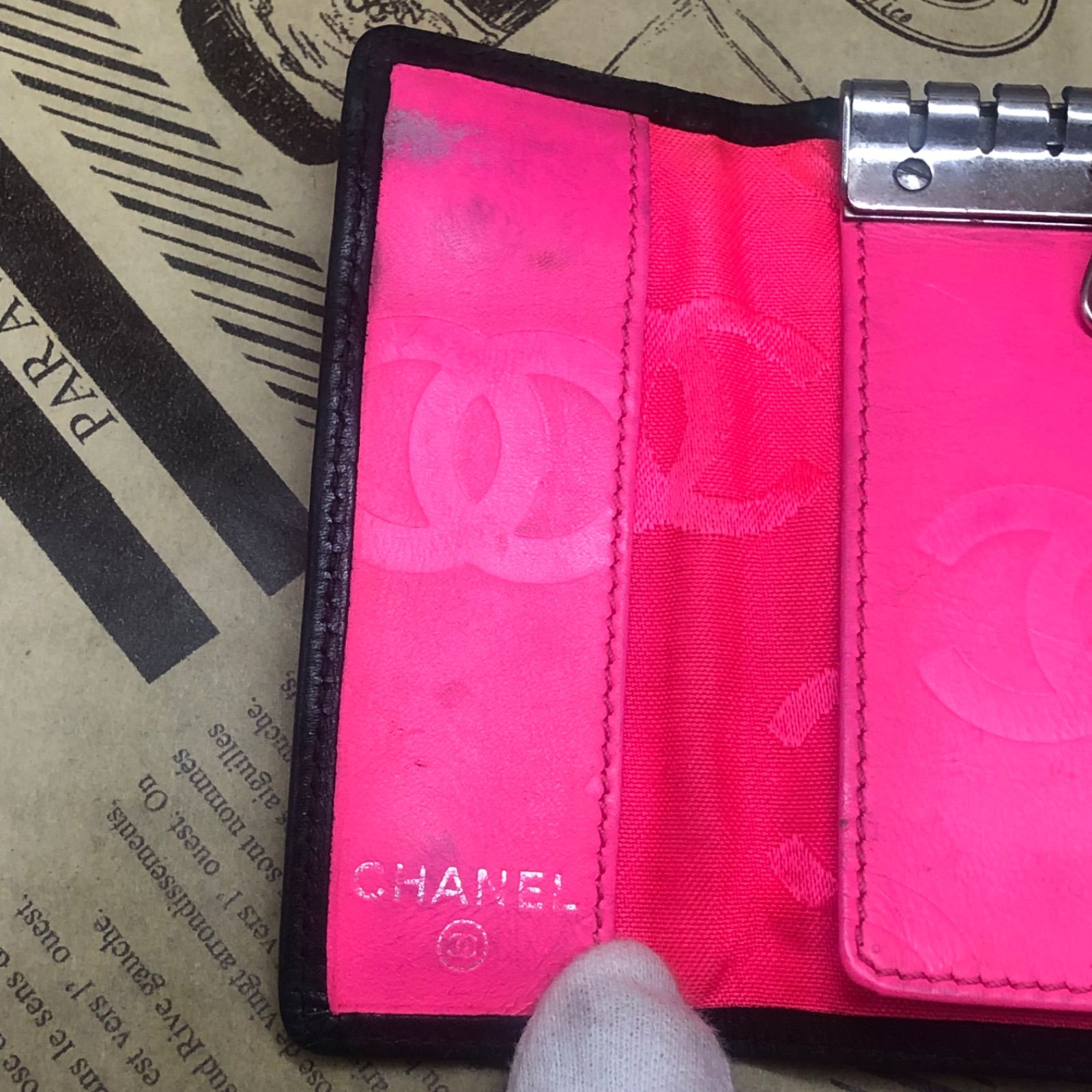 シャネル キーケース 鍵フック カンボンライン ココマーク 黒 FY107