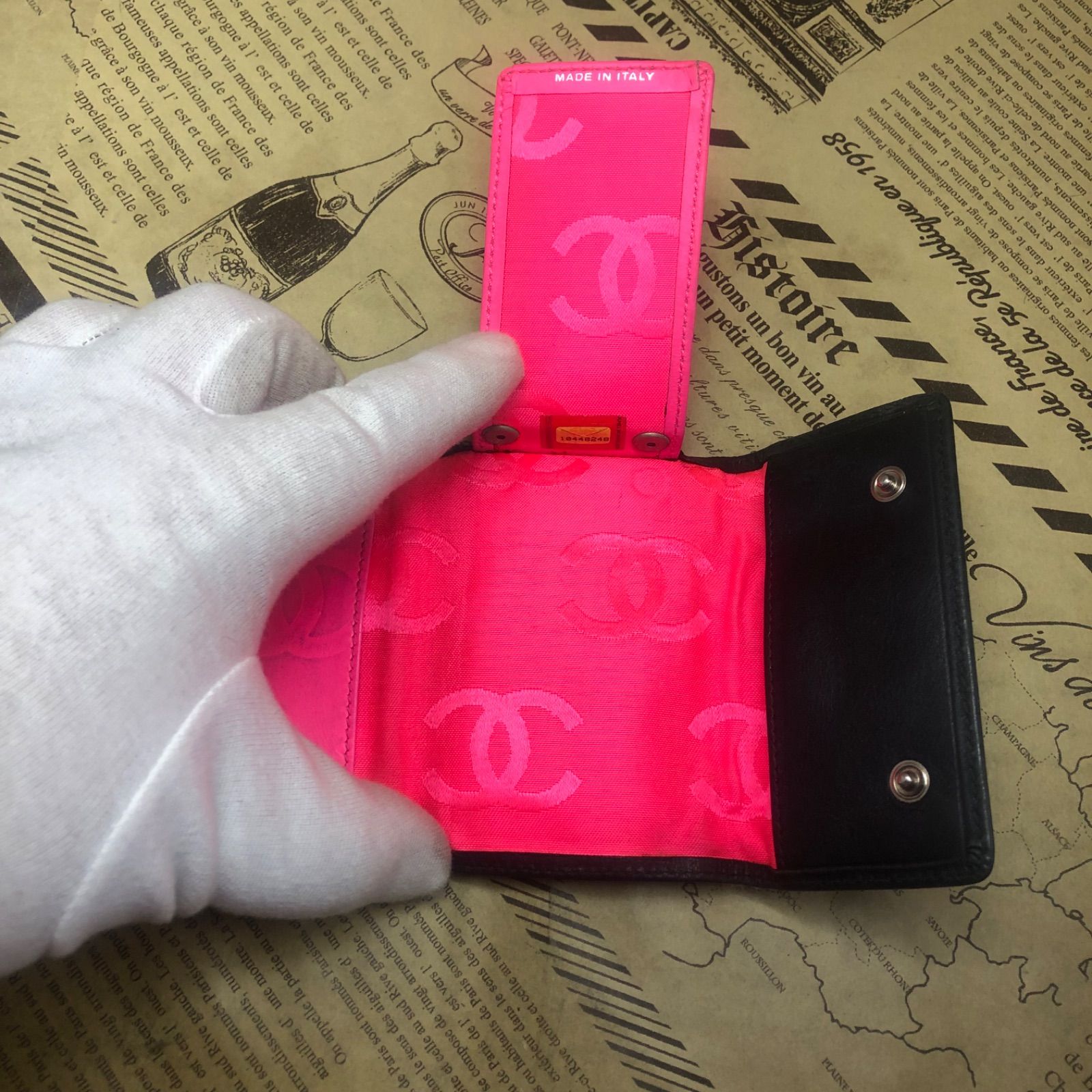 シャネル キーケース 鍵フック カンボンライン ココマーク 黒 FY107