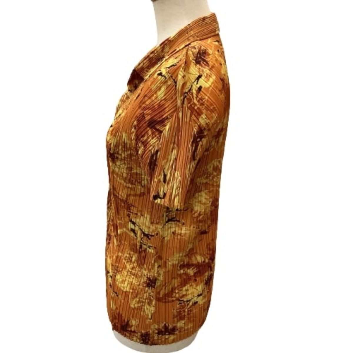 イッセイミヤケpleats please半袖シャツ　パッチワーク総柄　サイズ3 イッセイミヤケpleats please半袖シャツ パッチワーク総柄 サイズ3