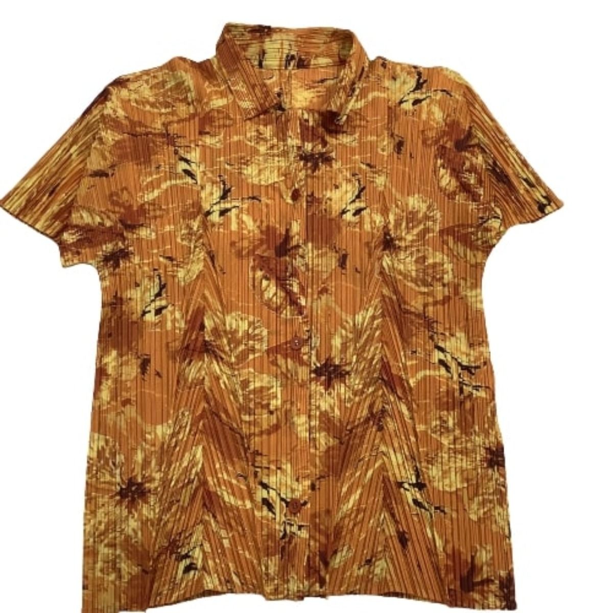 ♪♪ISSEY MIYAKE イッセイミヤケ PLEATS PLEASE シャツ 総柄 花柄