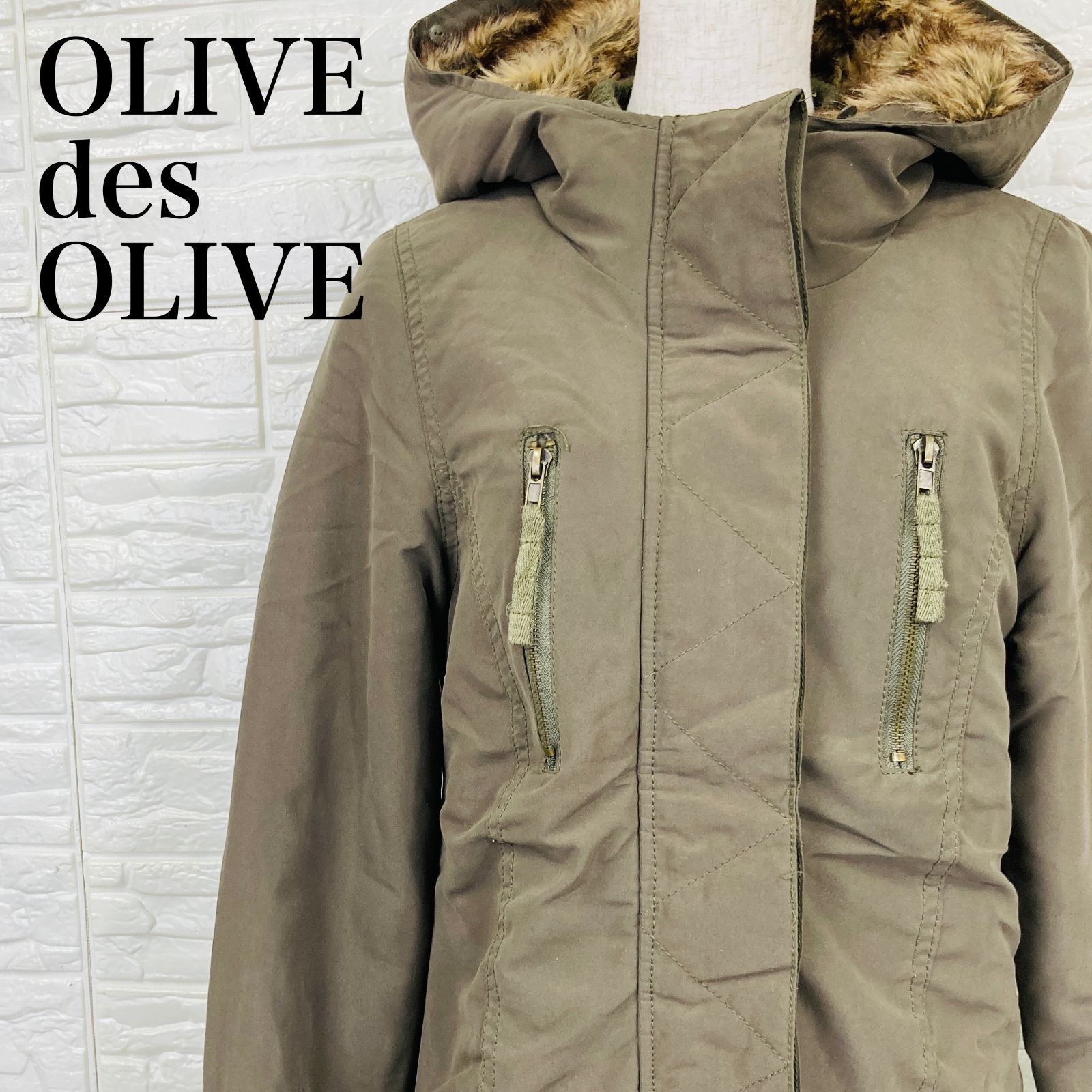 OLIVE des OLIVE モッズコート カーキ ファー 0068K