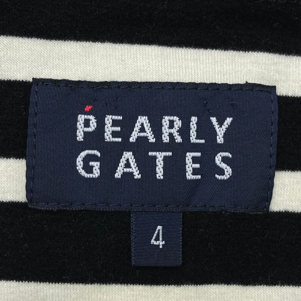 PEARLY GATES ロゴ刺繍 ハーフジップ ボーダーニット 4 PEARLY GATES