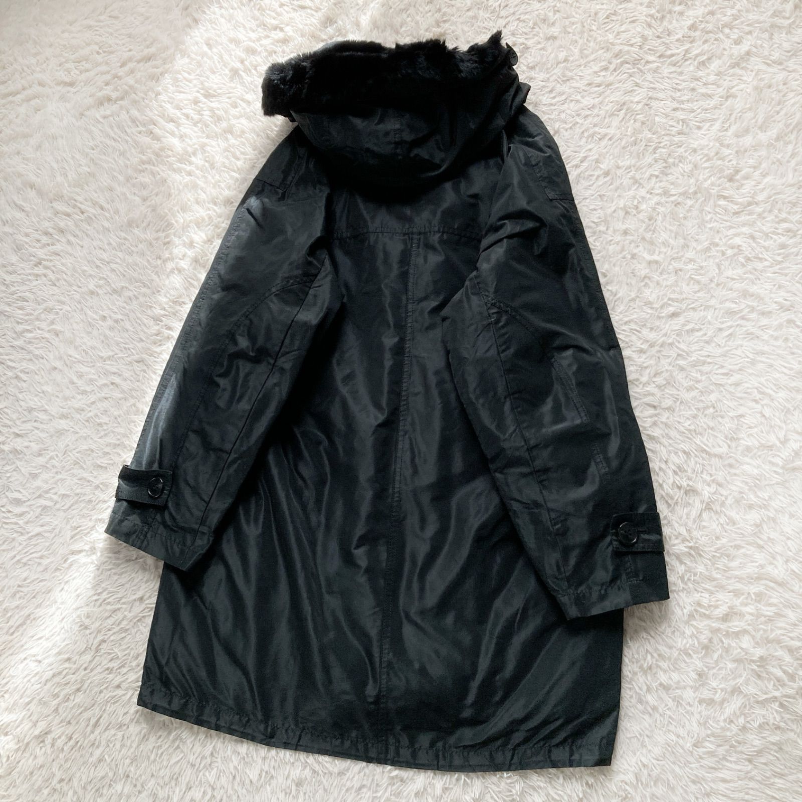 レキップ ヨシエイナバ　Aライン モッズコート ロングコート カーキ 38 レキップ ヨシエイナバL'EQUIPE YOSHIE INABA ポリダブルダウンコート