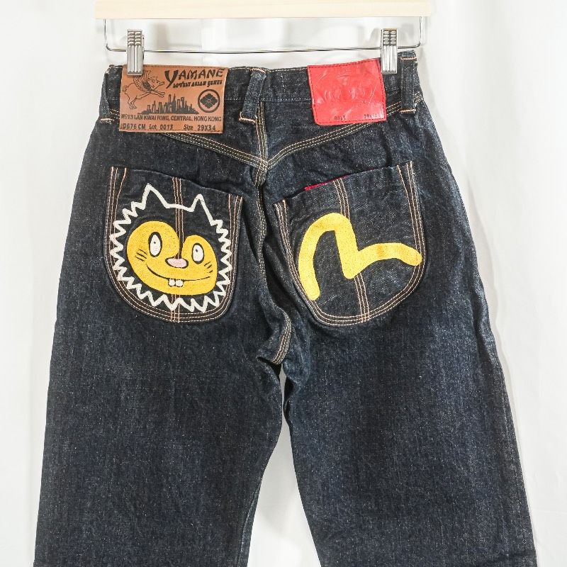 ヤマネ LOT0013 カモメ＆キッキー刺繍 セルビッチデニム 29×34
